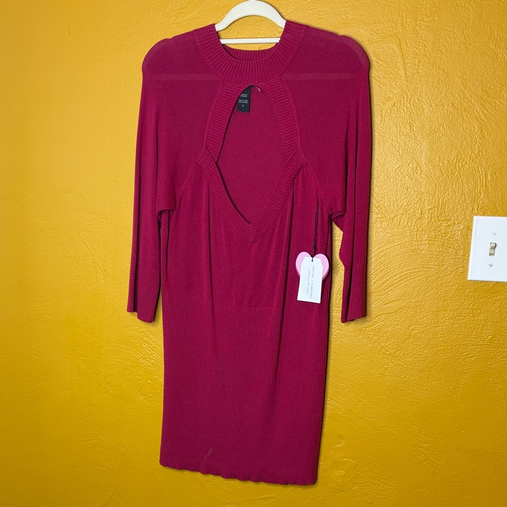 Torrid NWT Elegant Magenta/Burgundy Cotton Bodycon Sweater Dress 2X